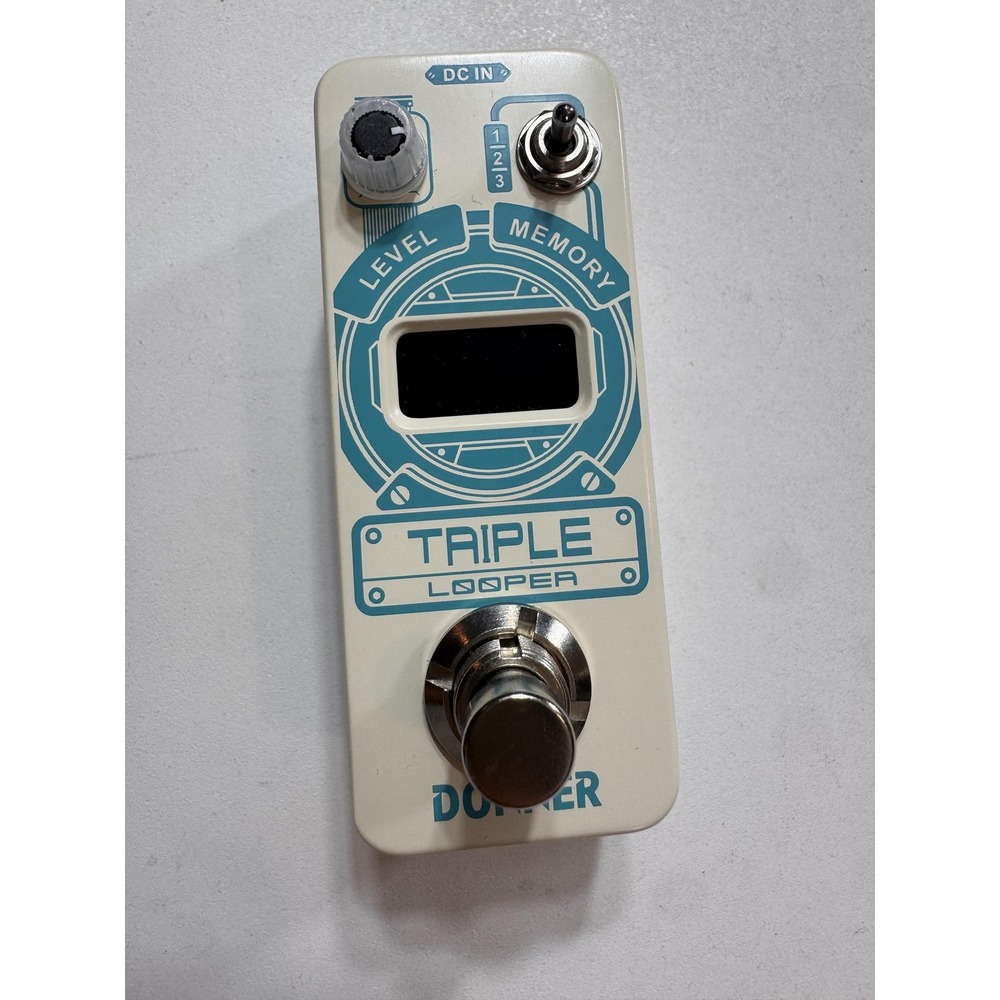 Donner Triple Looper Digital Guitar Mini Loop Effect Pedal White Cream Used
